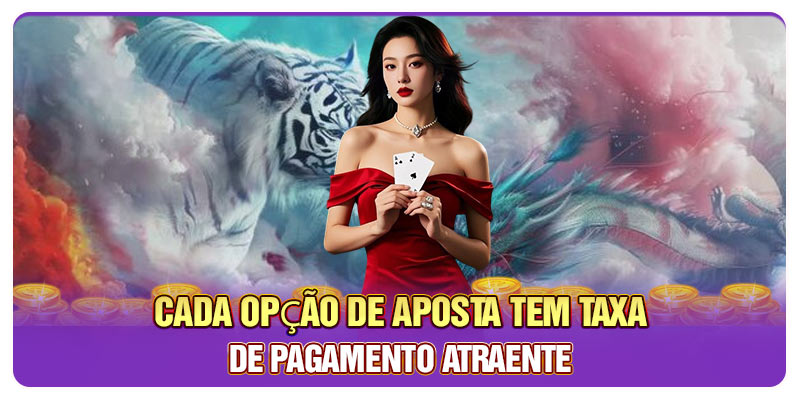 Cada opção de aposta tem taxa de pagamento atraente