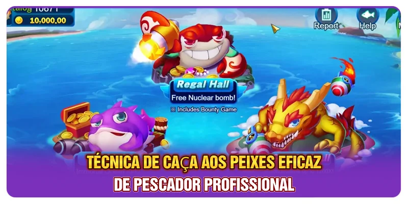 Técnica de caça aos peixes eficaz de pescador profissional